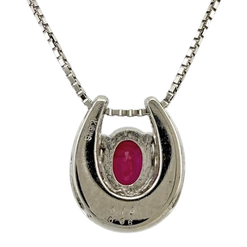 NECKLACE K18 WHITE GOLD RUBY - 2