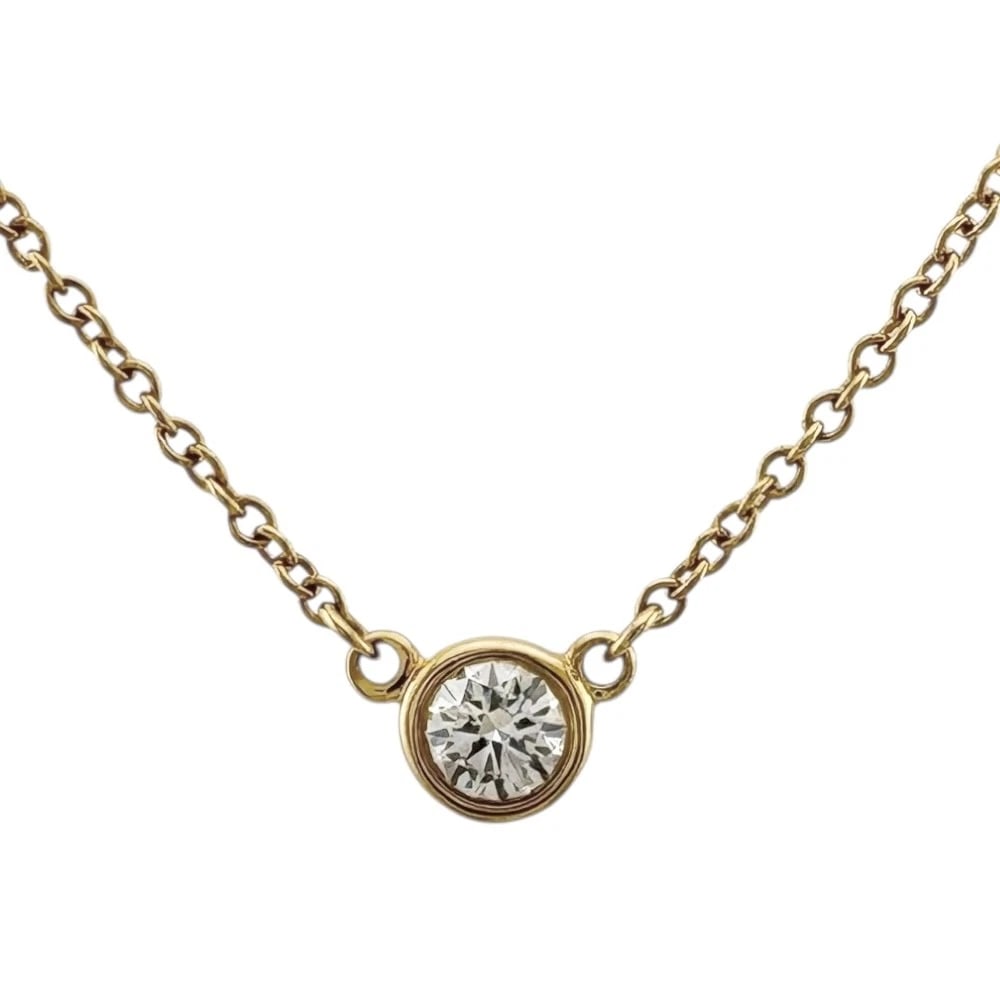 TIFFANY&CO. NECKLACE K18 YELLOW GOLD: TIFFANY&Co. Necklace K18 yellow gold Brand: Tiffany&co. Type/Style: Necklace Material: K18 yellow gold, Main Stone Natural Color: gold Size: Total Length:41cm Chain width:1.0mm Top:W4.2mm x H4.2mm