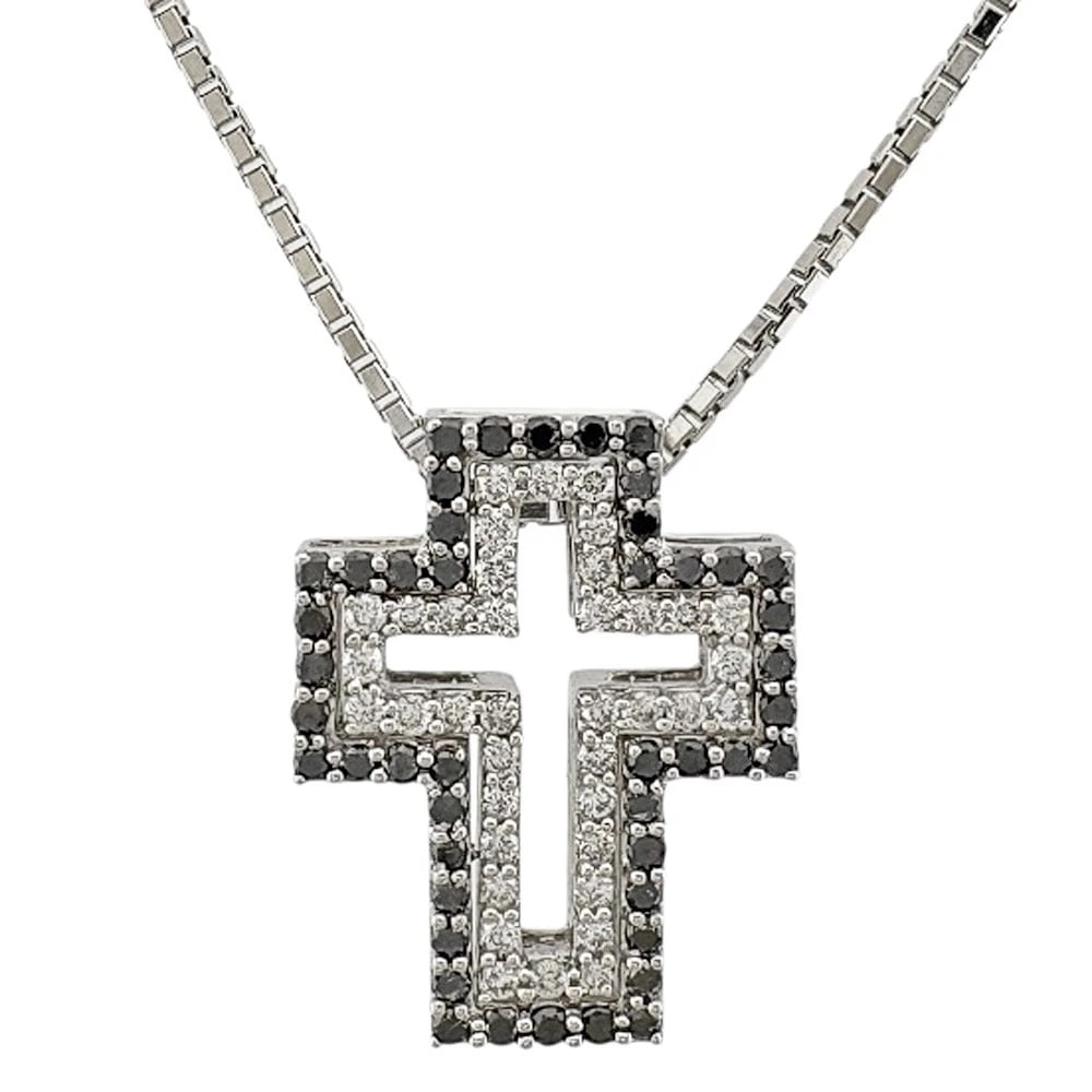 NECKLACE K18 WHITE GOLD DIAMOND: Necklace K18 white gold diamond Brand: Unbranded Type/Style: Necklace Material: K18 white gold, Main Stone Natural Color: Silver Size: Total Length:70cm Chain width:1.0mm Top:W16.5mm x H20.5mm Acc