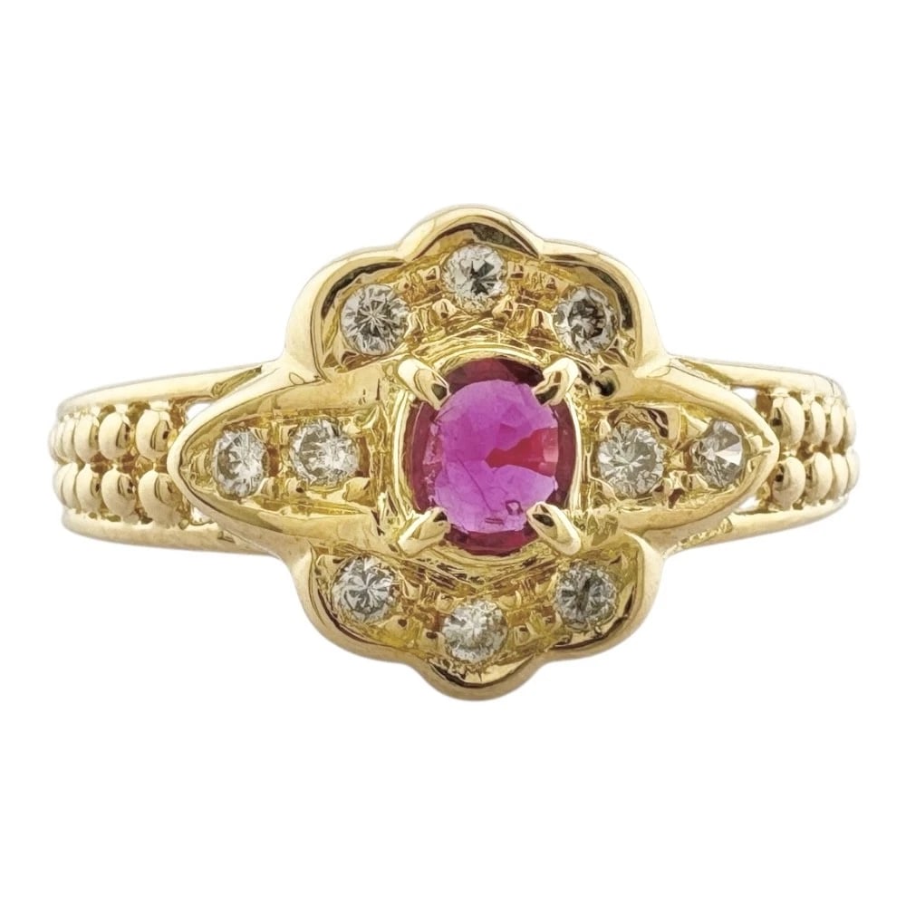 RING K18 YELLOW GOLD RUBY - 2