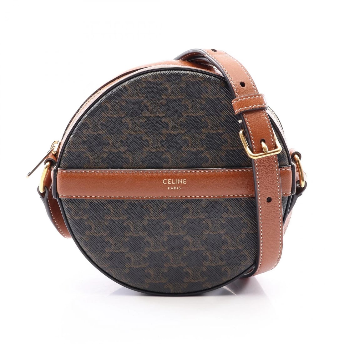 CELINE ROUND PURSE TRIOMPHE SHOULDER CROSSBODY BAG