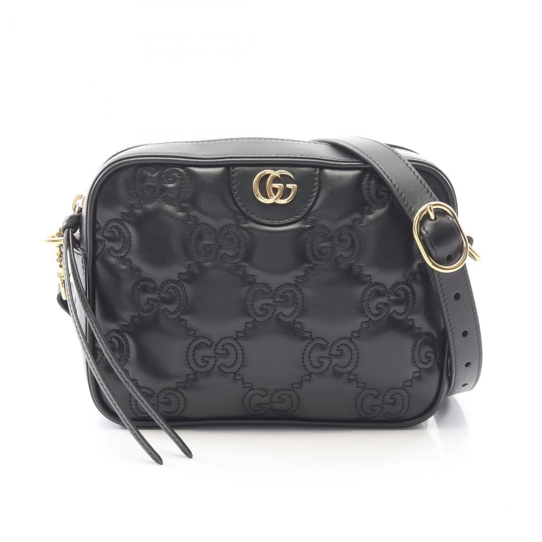GUCCI GG MATELASSE SMALL SHOULDER CROSSBODY BAG: GUCCI GG Matelasse Small Shoulder Crossbody Bag Brand: GUCC Type/Style: Shoulder Bag Material: Exterior Material leather Color: Exterior Color Black?ish colors Size: (H:5.9" x W:8.3" x D:2.8") Acc