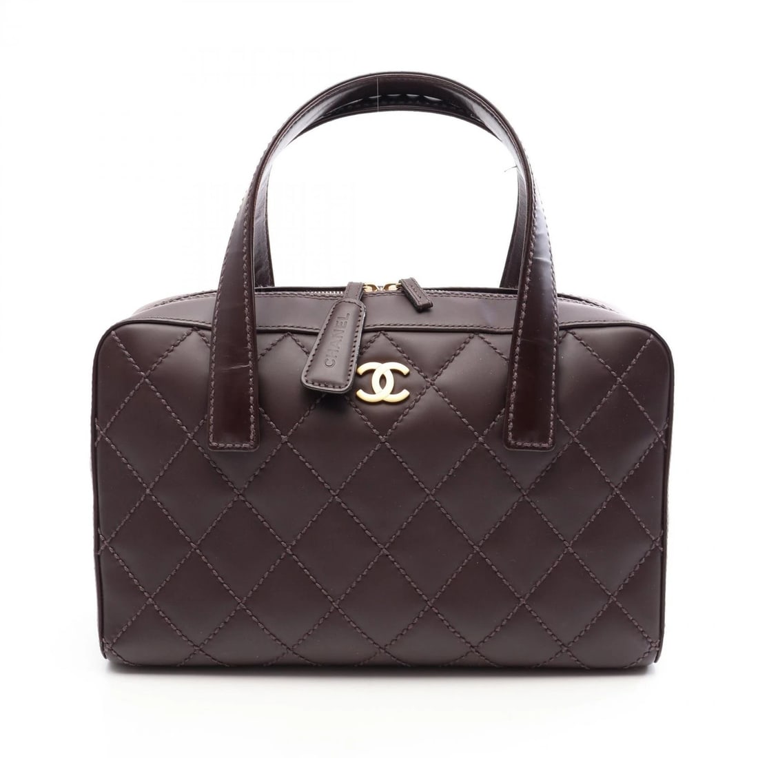 CHANEL WILD STITCH HANDBAG LEATHER BORDEAUX