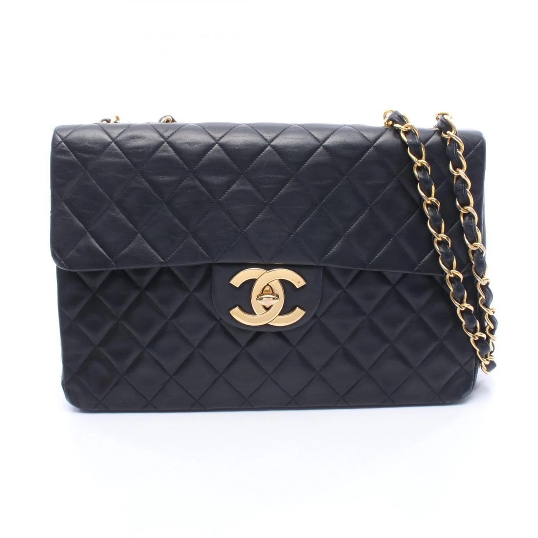 CHANEL JUMBO MATELASSE SHOULDER BAG LAMBSKIN BLACK