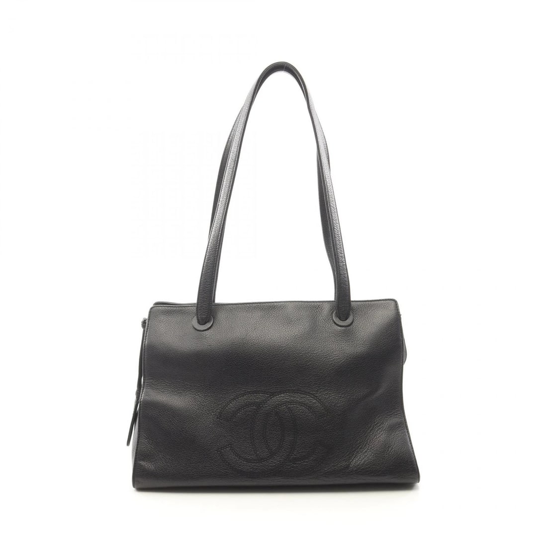 CHANEL COCO MARK TOTE SHOULDER BAG LEATHER BLACK: CHANEL COCO Mark Tote Shoulder Bag leather Black Brand: CHANEL Type/Style: Tote Bag Material: Exterior Material leather Color: Exterior Color Black?ish colors Size: (H:8.3" x W:13.0" x D:7.9") Acc