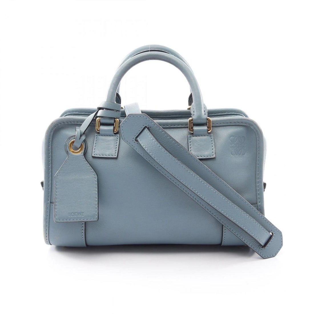 LOEWE AMAZONA 23 SHOULDER CROSSBODY HANDBAG LEATHER BLUE: LOEWE Amazona 23 Shoulder Crossbody Handbag leather Blue Brand: LOEWE Type/Style: Handbag Material: Exterior Material leather Color: Exterior Color Blue?ish colors Size: (H:6.3" x W:9.4" x D:3.1")