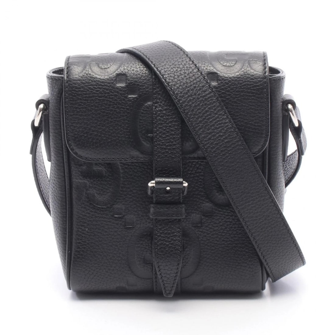 GUCCI SMALL MESSENGER JUMBO GG SHOULDER CROSSBODY BAG: GUCCI Small Messenger Jumbo GG Shoulder Crossbody Bag Brand: GUCCI Type/Style: Shoulder Bag Material: Exterior Material leather Color: Exterior Color Black?ish colors Size: (H:7.5" x W:5.5" x D:2.0") 