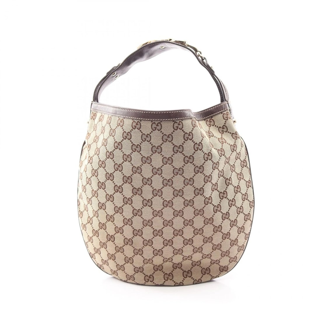 GUCCI GG CANVAS HORSEBIT HANDBAG LEATHER BEIGE BROWN (1 of 4)