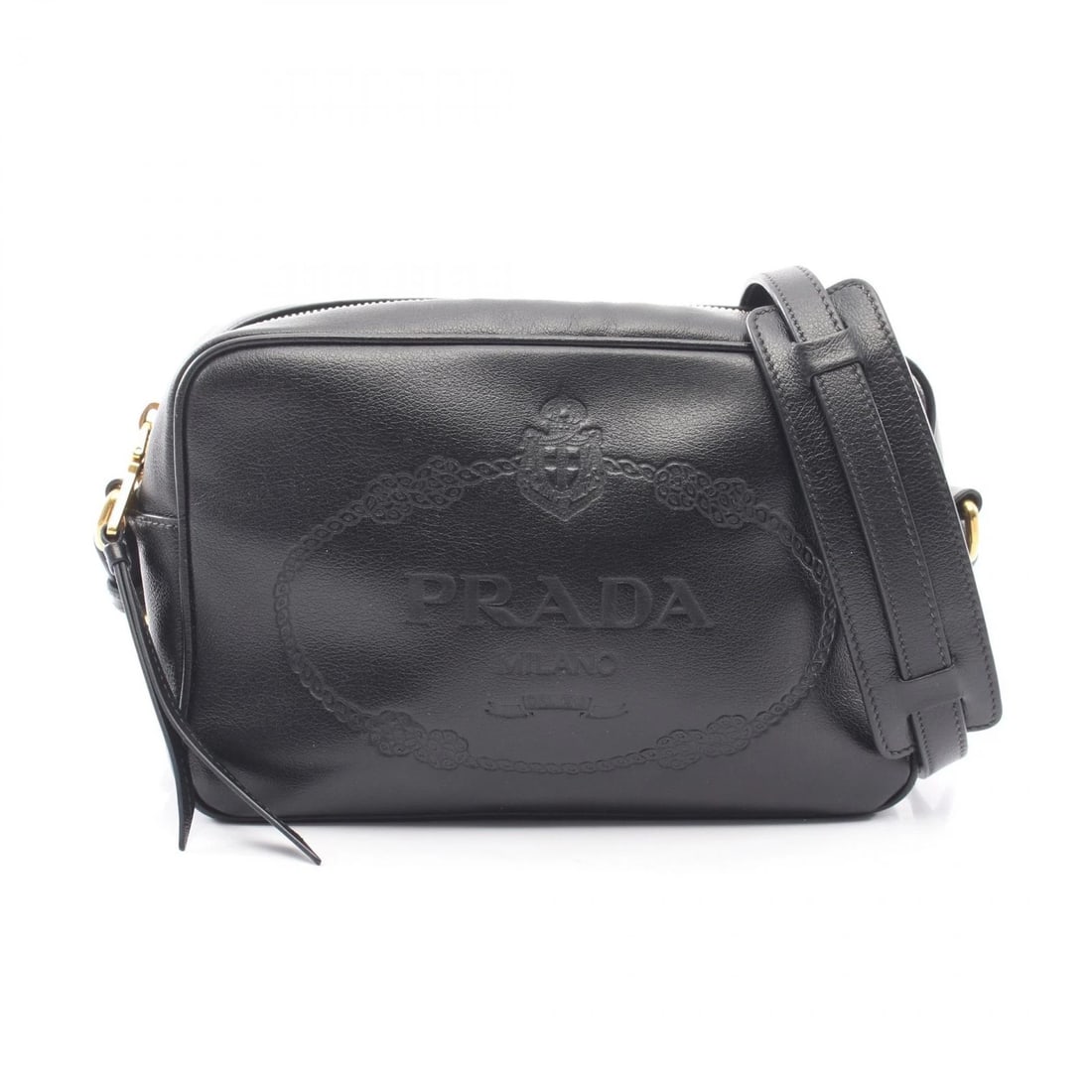 PRADA CROSSBODY SHOULDER BAG LEATHER BLACK
