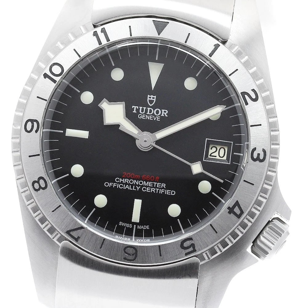 TUDOR BLACK DATE BLACK AUTOMATIC WATCH: TUDOR Black Date black Automatic Watch Brand: TUDOR Type/Style: Wristwatch Material: Band Material Leather / Rubber, Case Material Stainless Steel Color: Case Color Silver Band Color Brown Dial Color