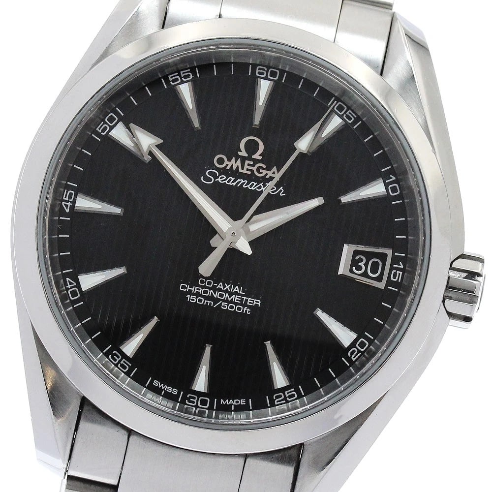 OMEGA SEAMASTER AQUA TERRA AUTOMATIC WATCH: OMEGA Seamaster Aqua Terra Automatic Watch Brand: OMEGA Type/Style: Wristwatch Material: Band Material Stainless Steel, Case Material Stainless Steel Color: Dial Color black Band Color Silver Case