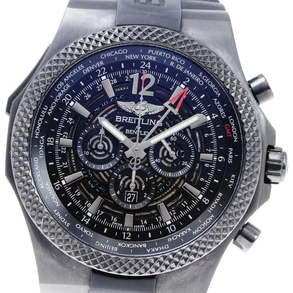 BREITLING BENTLEY AUTOMATIC WATCH: BREITLING Bentley Automatic Watch Brand: BREITLING Type/Style: Wristwatch Material: Band Material rubber, Case Material Stainless Steel Color: Case Color black Band Color black Dial Color black Size: