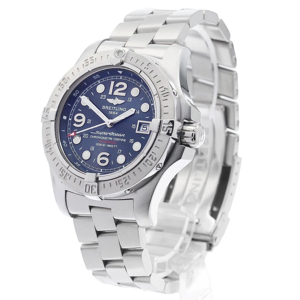 BREITLING SUPER OCEAN DATE NAVY AUTOMATIC WATCH - 2