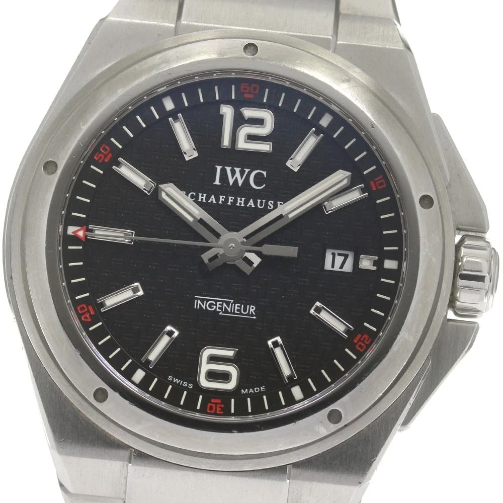 IWC SCHAFFHAUSEN INGENIEUR DATE BLACK AUTOMATIC WATCH: IWC SCHAFFHAUSEN Ingenieur Date Black Automatic Watch Brand: IWC SCHAFFHAUSEN Type/Style: Wristwatch Material: Band Material Stainless Steel, Case Material Stainless Steel Color: Dial Color black