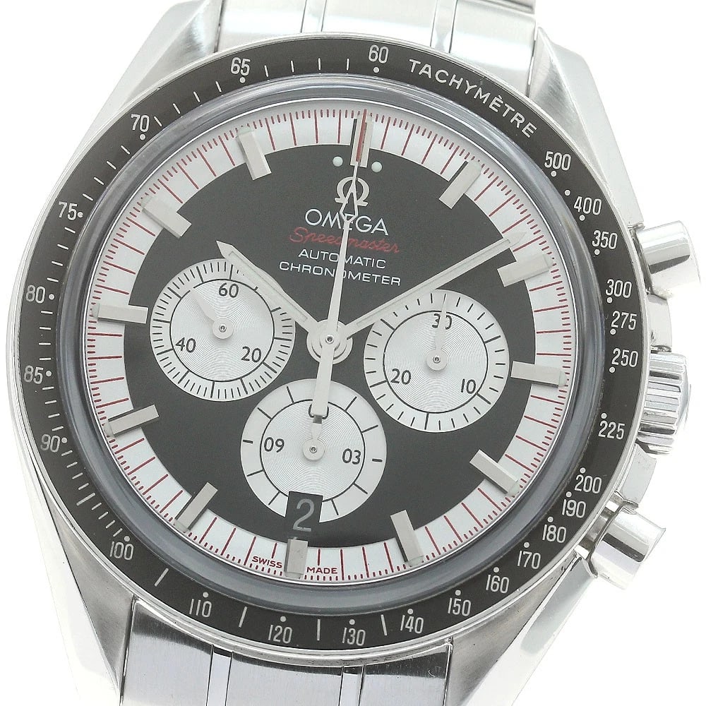 OMEGA SPEEDMASTER MICHAEL SCHUMACHER DATE AUTOMATIC WATCH: OMEGA Speedmaster Michael Schumacher Date Automatic Watch Brand: OMEGA Type/Style: Wristwatch Material: Band Material Stainless Steel, Case Material Stainless Steel Color: Case Color Silver Band