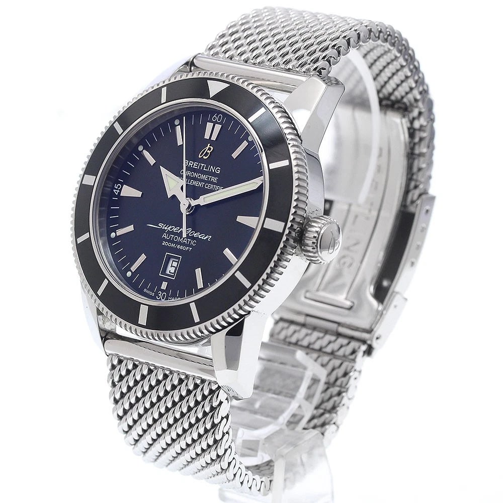 BREITLING SUPEROCEAN HERITAGE DATE AUTOMATIC WATCH: BREITLING Superocean Heritage Date Automatic Watch Brand: BREITLING Type/Style: Wristwatch Material: Band Material Stainless Steel, Case Material Stainless Steel Color: Dial Color black Band Color