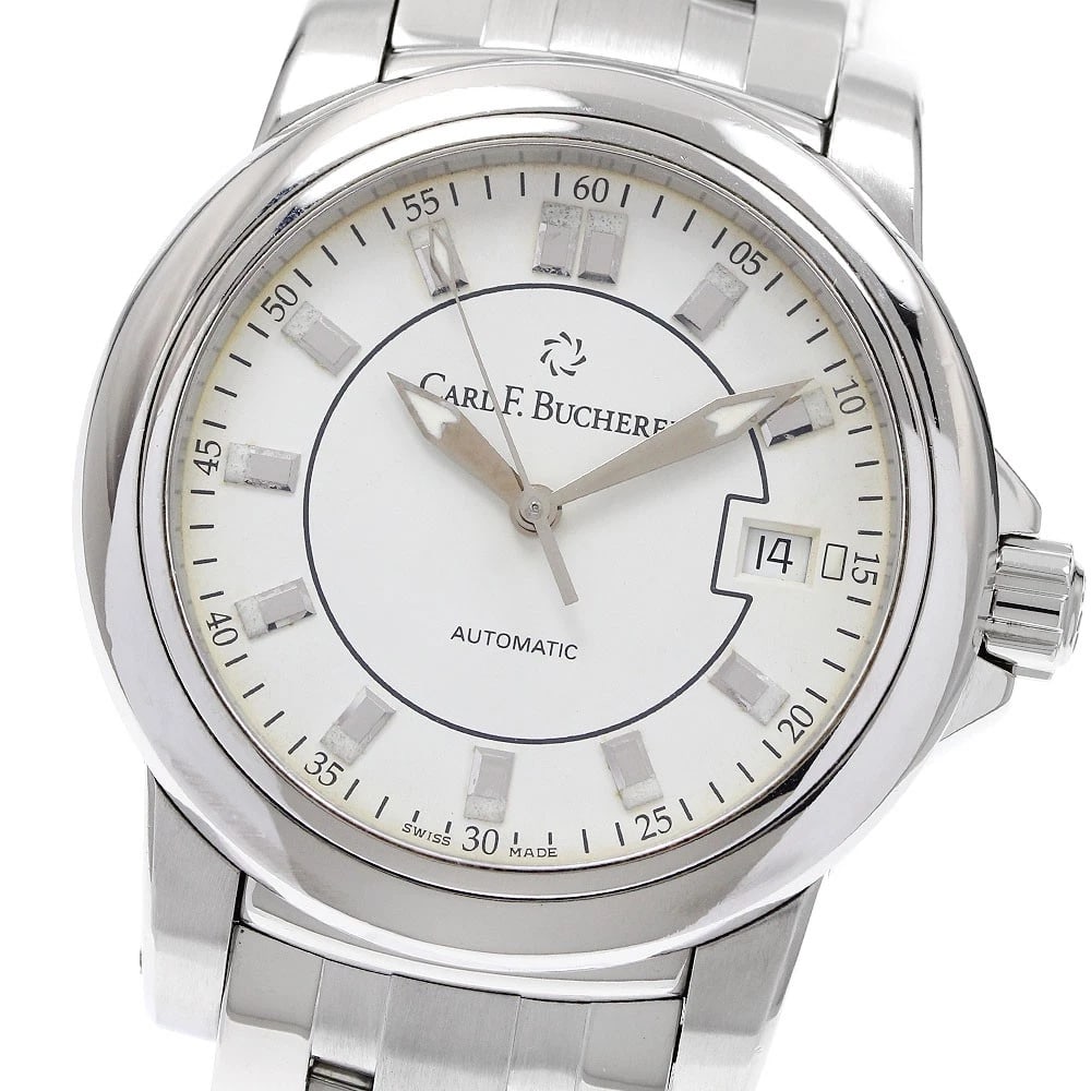 CARL F.BUCHERER DATE WHITE AUTOMATIC WATCH (1 of 5)