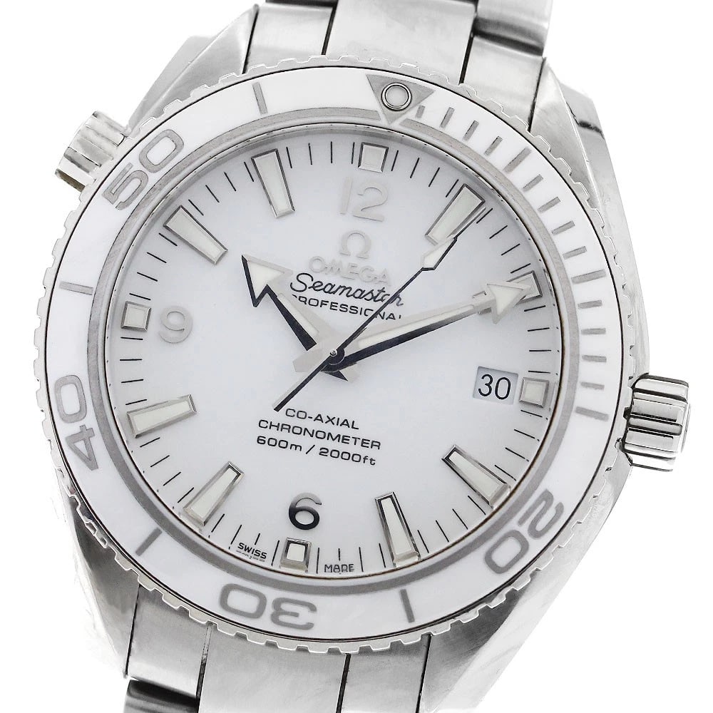 OMEGA SEAMASTER PLANET OCEAN DATE AUTOMATIC WATCH: OMEGA Seamaster Planet Ocean Date Automatic Watch Brand: OMEGA Type/Style: Wristwatch Material: Band Material Stainless Steel, Case Material Stainless Steel Color: Dial Color white Band Color Silver