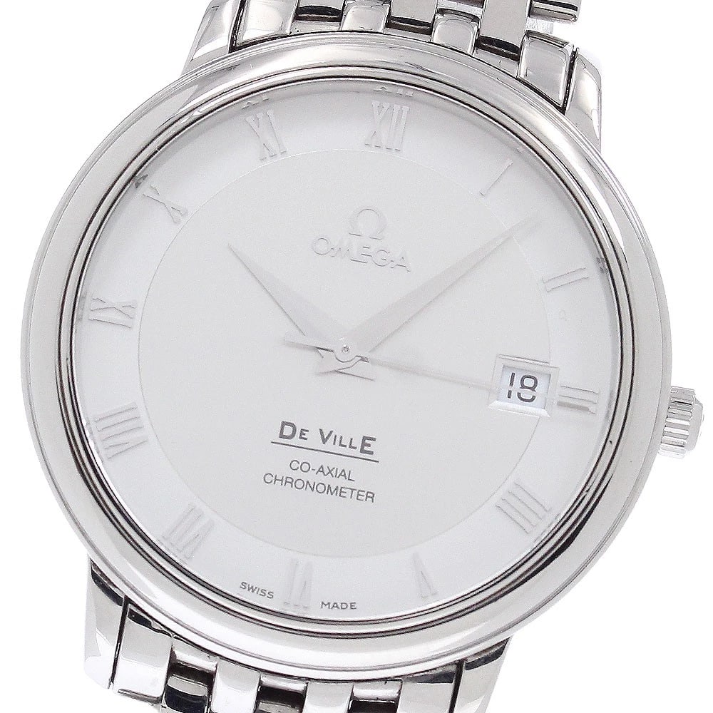 OMEGA DE VILLE PRESTIGE COAXIAL SILVER AUTOMATIC WATCH: OMEGA De Ville Prestige Coaxial Silver Automatic Watch Brand: OMEGA Type/Style: Wristwatch Material: Band Material Stainless Steel, Case Material Stainless Steel Color: Dial Color Silver Band Color