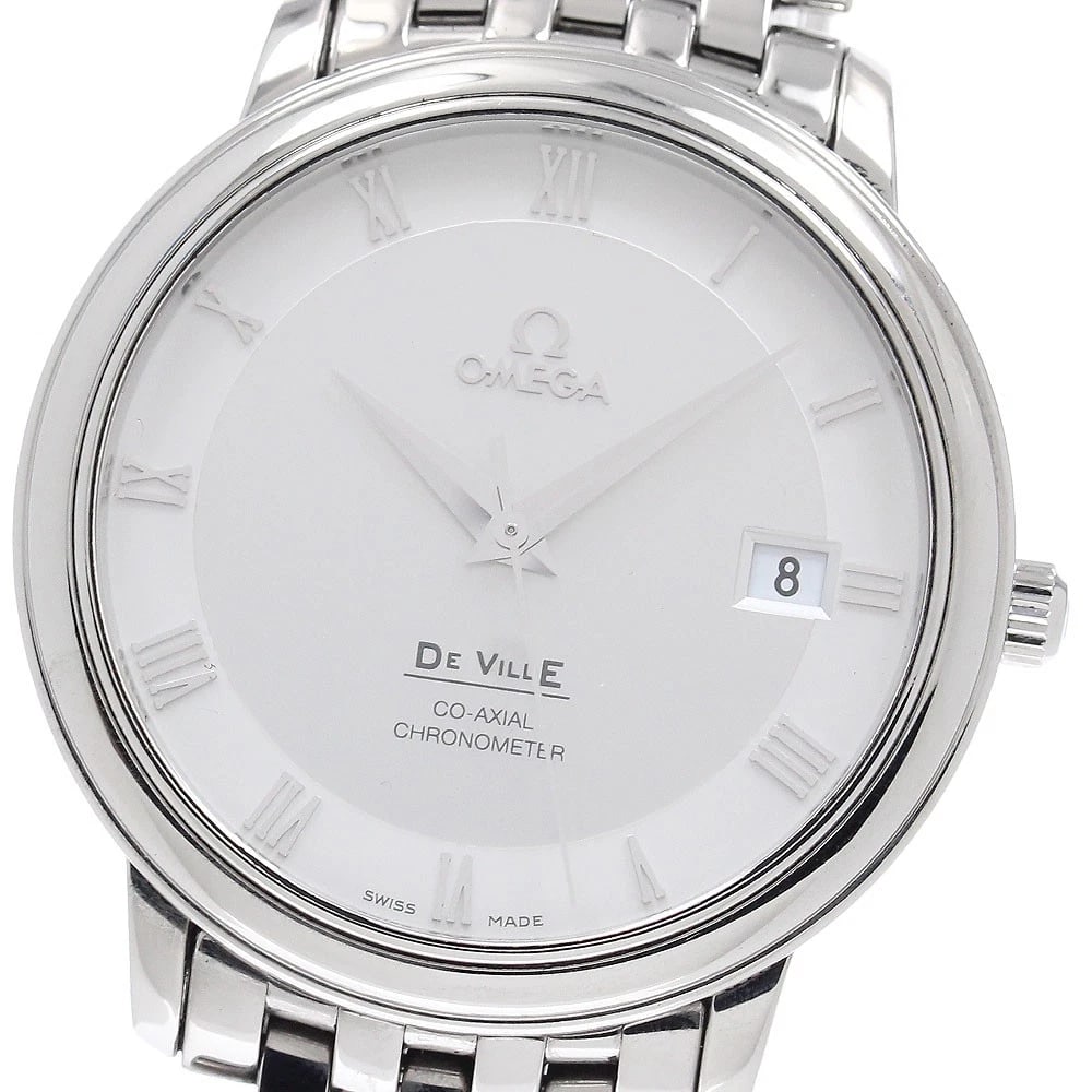 OMEGA DE VILLE PRESTIGE COAXIAL SILVER AUTOMATIC WATCH: OMEGA De Ville Prestige Coaxial Silver Automatic Watch Brand: OMEGA Type/Style: Wristwatch Material: Band Material Stainless Steel, Case Material Stainless Steel Color: Dial Color Silver Band Color