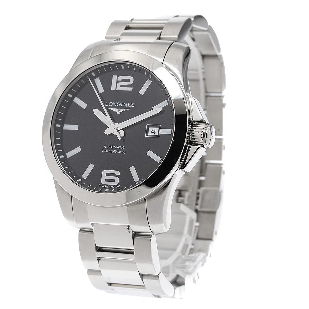 LONGINES CONQUEST DATE BLACK AUTOMATIC WATCH - 2