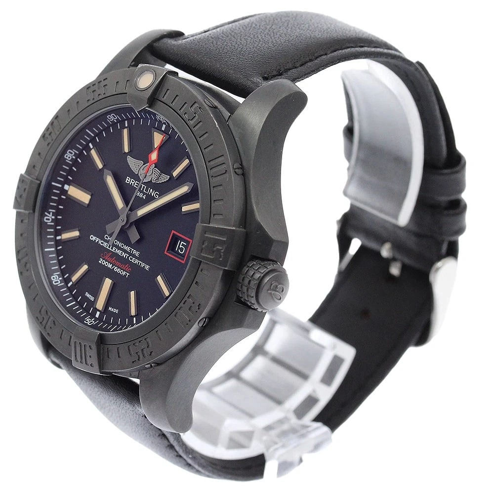 BREITLING AVENGER BLACK DATE AUTOMATIC WATCH - 2