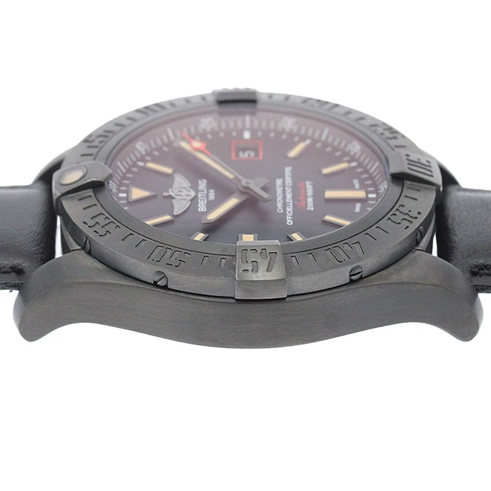 BREITLING AVENGER BLACK DATE AUTOMATIC WATCH - 4