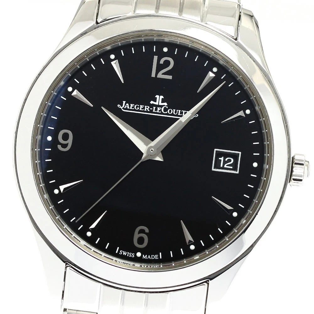 JAEGER-LECOULTRE AUTOMATIC WATCH: JAEGER-LECOULTRE Automatic Watch Brand: JAEGER-LECOULTRE Type/Style: Wristwatch Material: Band Material Stainless Steel, Case Material Stainless Steel Color: Dial Color black Band Color Silver Case