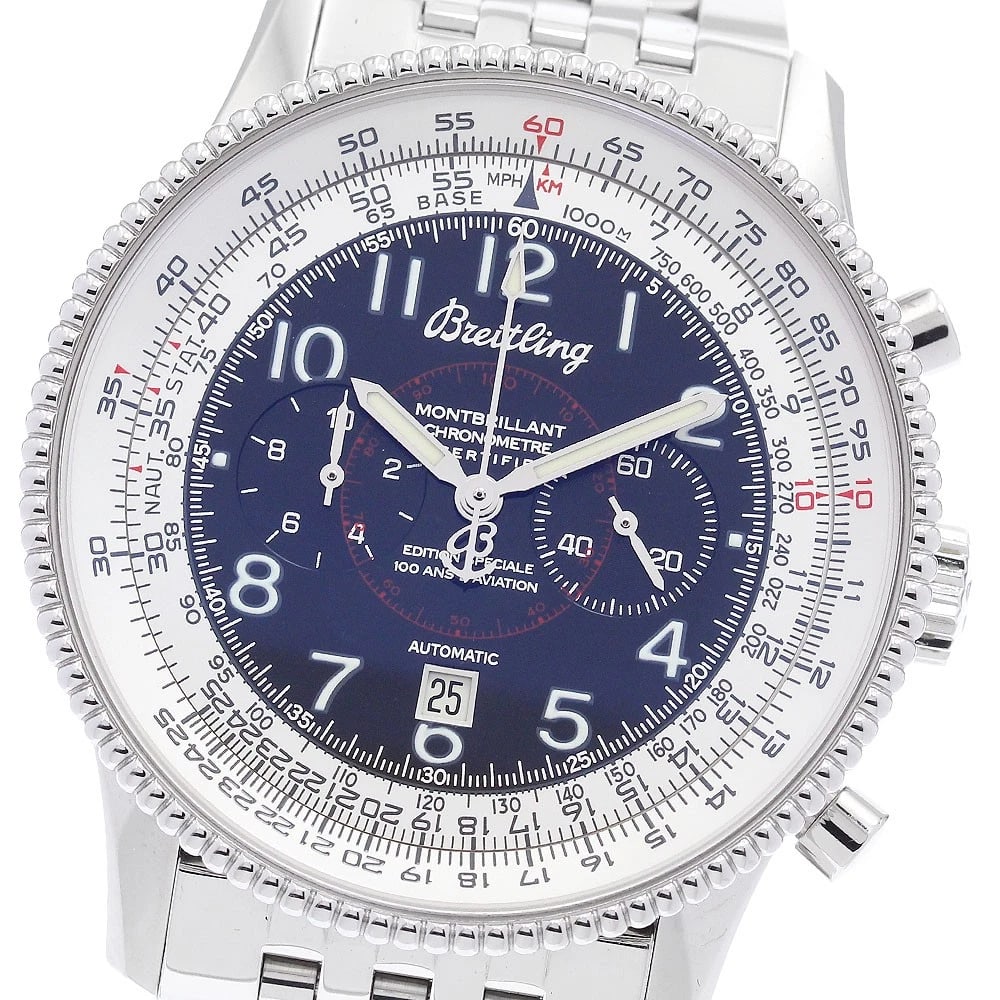 BREITLING MONTBRILLANT AUTOMATIC WATCH: BREITLING Montbrillant Automatic Watch Brand: BREITLING Type/Style: Wristwatch Material: Band Material Stainless Steel, Case Material Stainless Steel Color: Dial Color Black / Silver Band Color