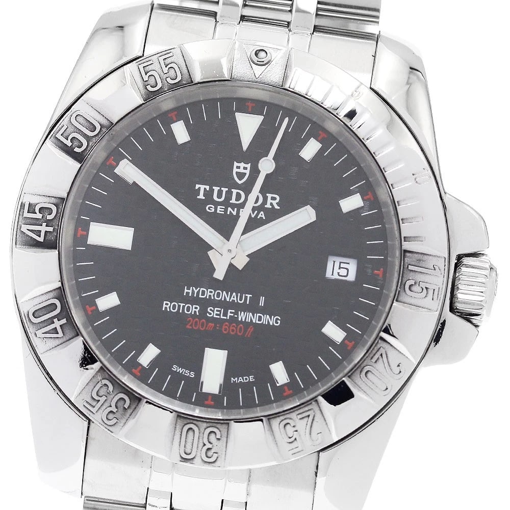 TUDOR HYDRONAUT DATE BLACK AUTOMATIC WATCH: TUDOR Hydronaut Date black Automatic Watch Brand: TUDOR Type/Style: Wristwatch Material: Band Material Stainless Steel, Case Material Stainless Steel Color: Dial Color black Band Color Silver Case