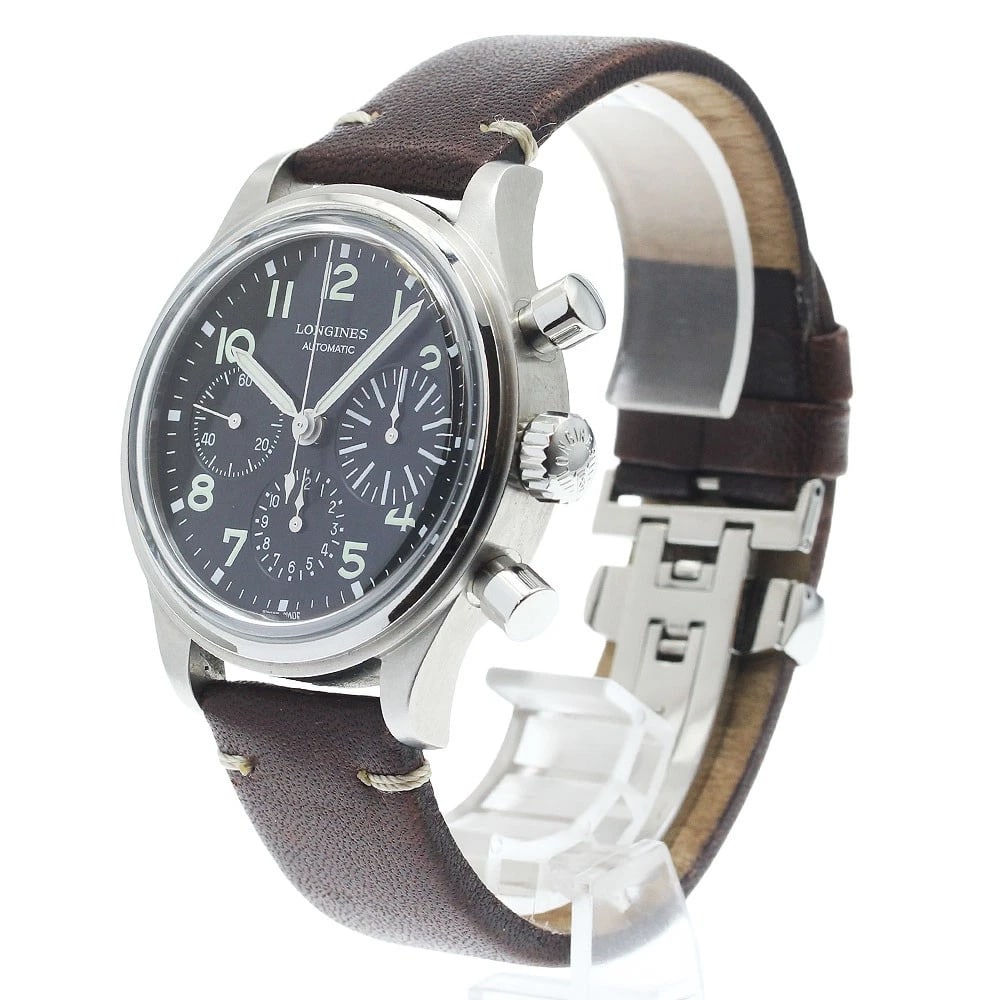 LONGINES AVIATION CHRONOGRAPH BLACK AUTOMATIC WATCH - 2