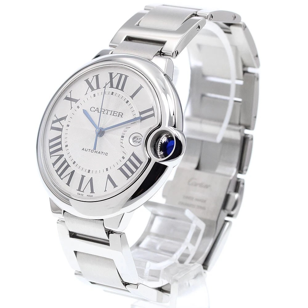 CARTIER BARON DATE SILVER AUTOMATIC WATCH - 2
