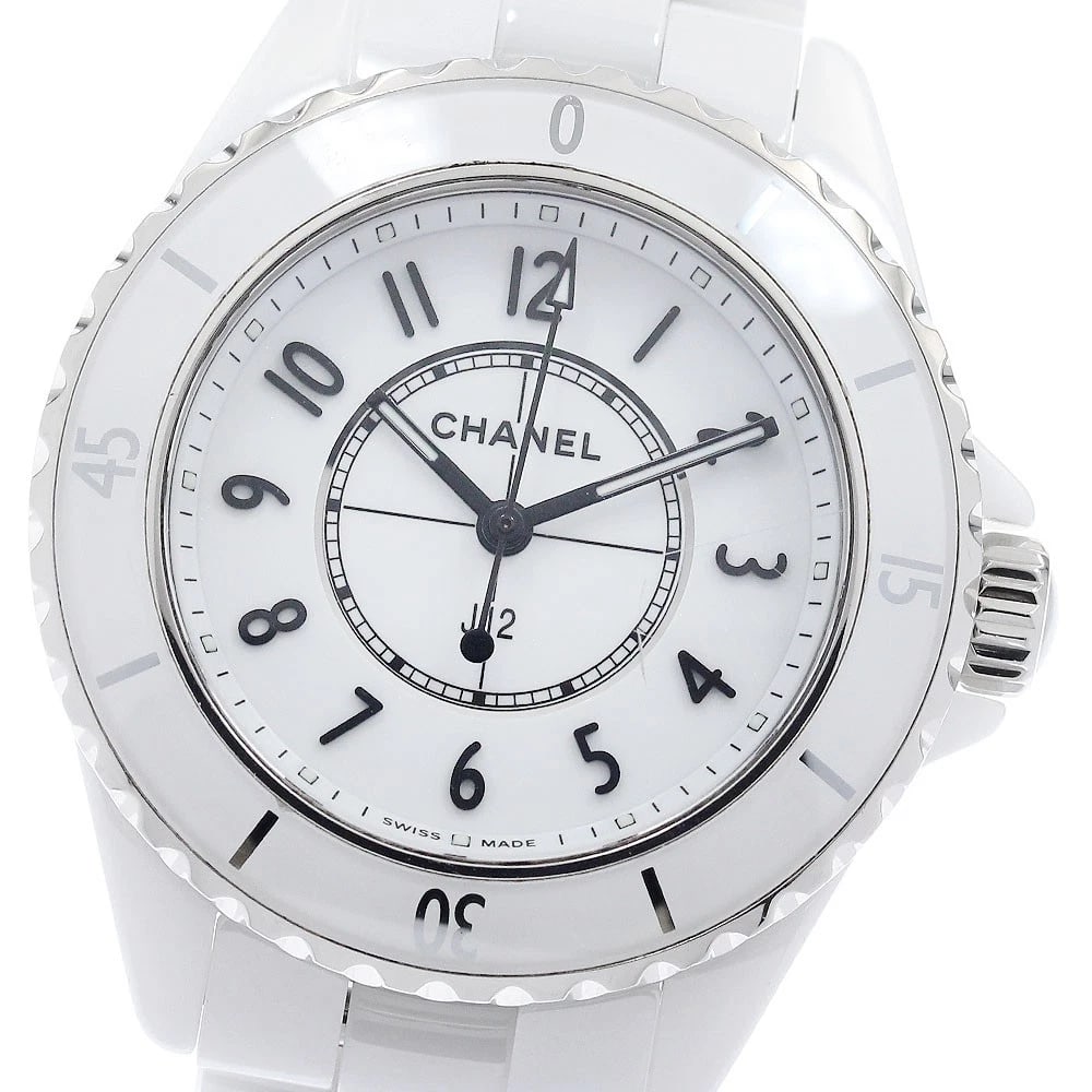 CHANEL J12 WHITE CERAMIC QUARTZ WATCH: CHANEL J12 White Ceramic Quartz Watch Brand: CHANEL Type/Style: Wristwatch Material: Band Material Stainless Steel / ceramic, Case Material Stainless Steel / ceramic Color: Dial Color white Band