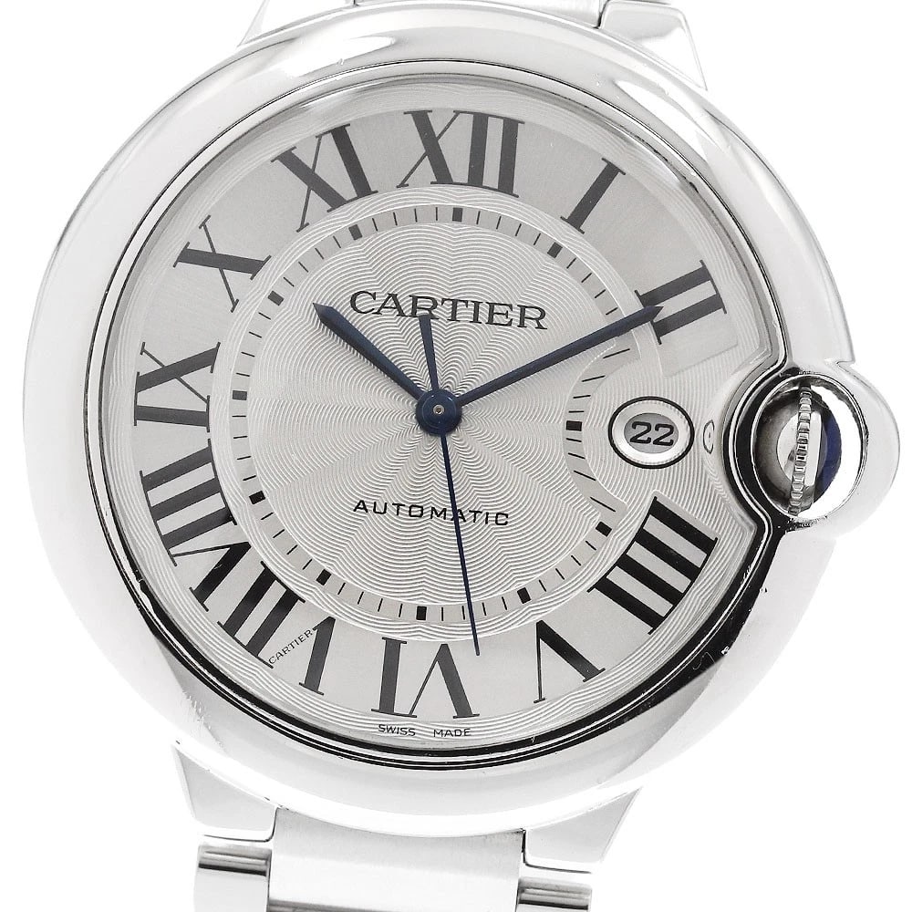 CARTIER BARON BLUE DATE SILVER AUTOMATIC WATCH: CARTIER Baron Blue Date Silver Automatic Watch Brand: CARTIER Type/Style: Wristwatch Material: Band Material Stainless Steel, Case Material Stainless Steel Color: Case Color Silver Band Color Silver