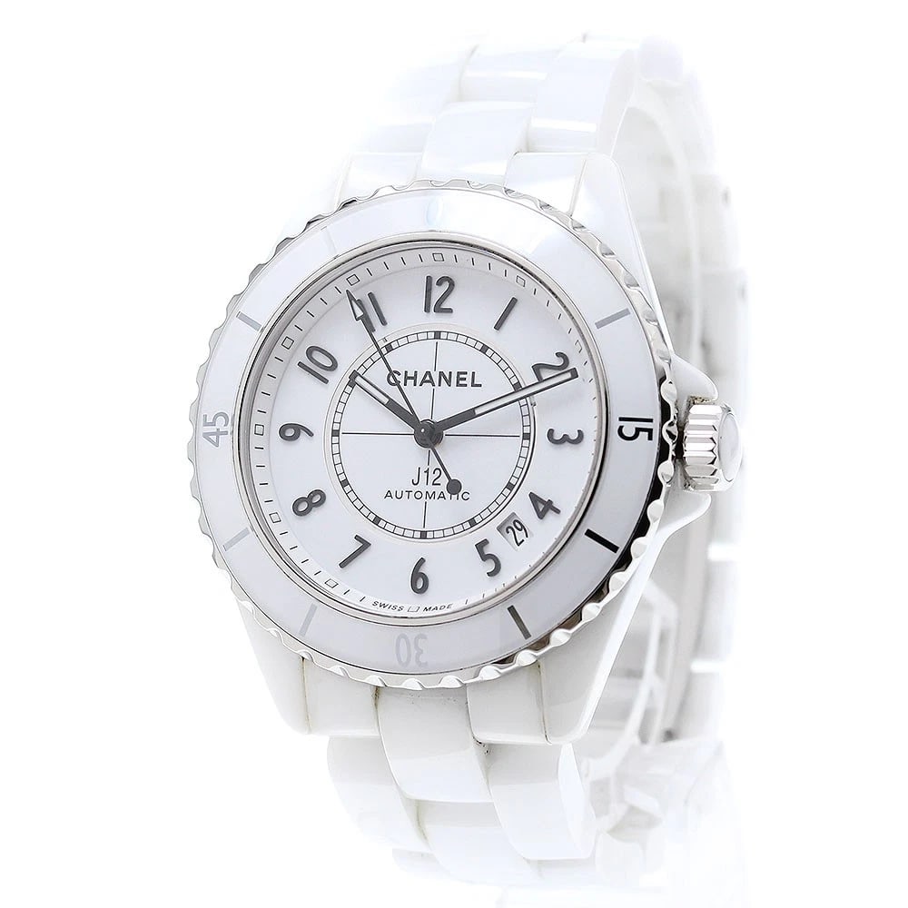 CHANEL J12 WHITE CERAMIC AUTOMATIC WATCH - 2