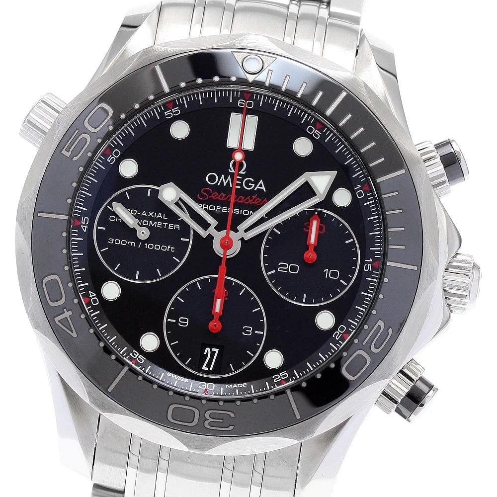 OMEGA SEAMASTER CHRONOGRAPH AUTOMATIC WATCH: OMEGA Seamaster Chronograph Automatic Watch Brand: OMEGA Type/Style: Wristwatch Material: Band Material Stainless Steel, Case Material Stainless Steel Color: Dial Color black Band Color Silver Case