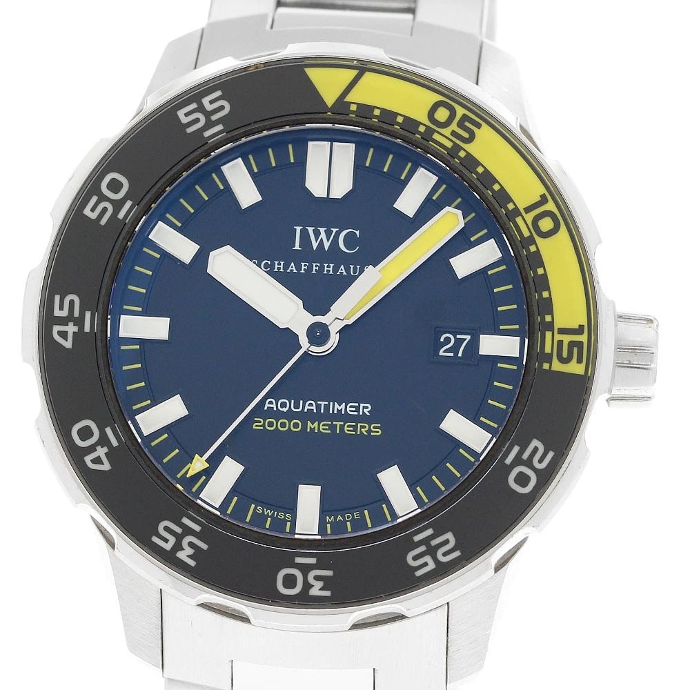IWC SCHAFFHAUSEN AQUA TIMER DATE BLACK AUTOMATIC WATCH: IWC SCHAFFHAUSEN Aqua timer Date black Automatic Watch Brand: IWC SCHAFFHAUSEN Type/Style: Wristwatch Material: Band Material Stainless Steel, Case Material Stainless Steel Color: Case Color Silver