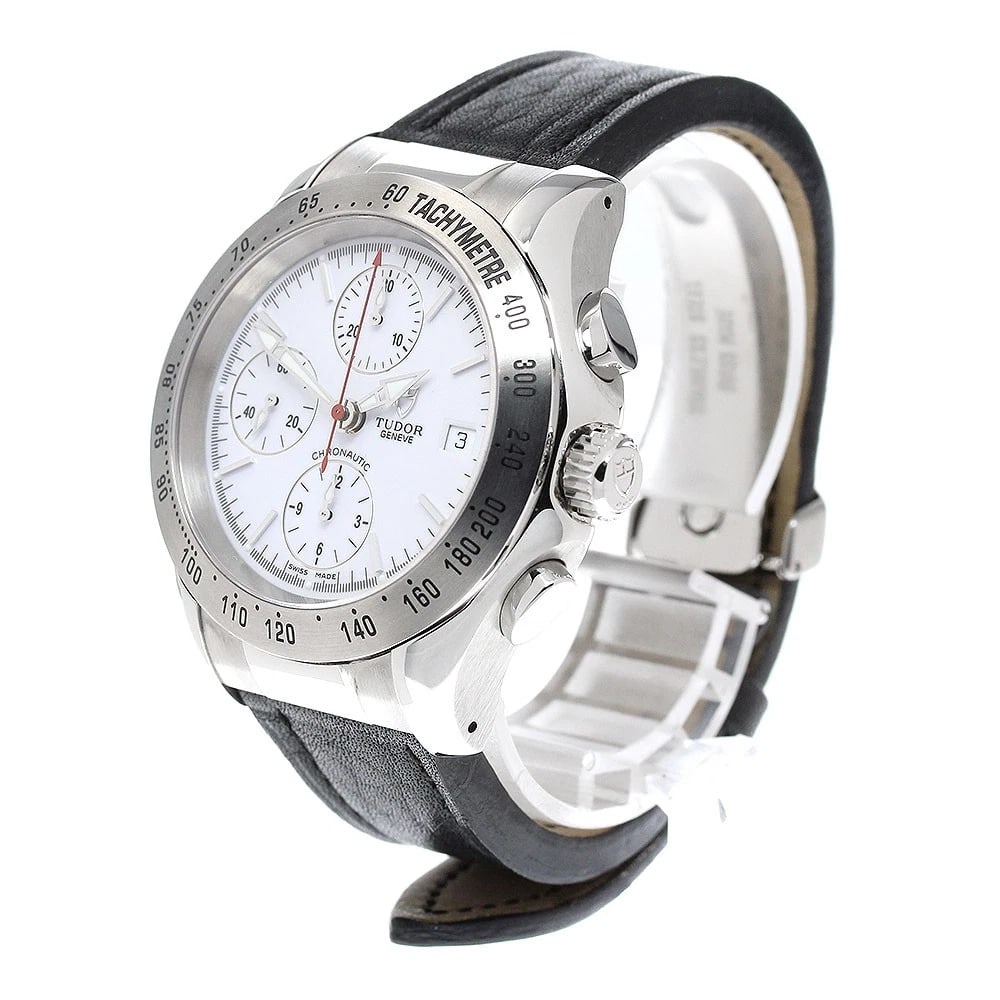 TUDOR CHRONO DATE WHITE AUTOMATIC WATCH - 2