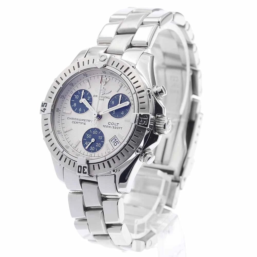 BREITLING CHRONOMETER DATE SILVER QUARTZ WATCH - 2