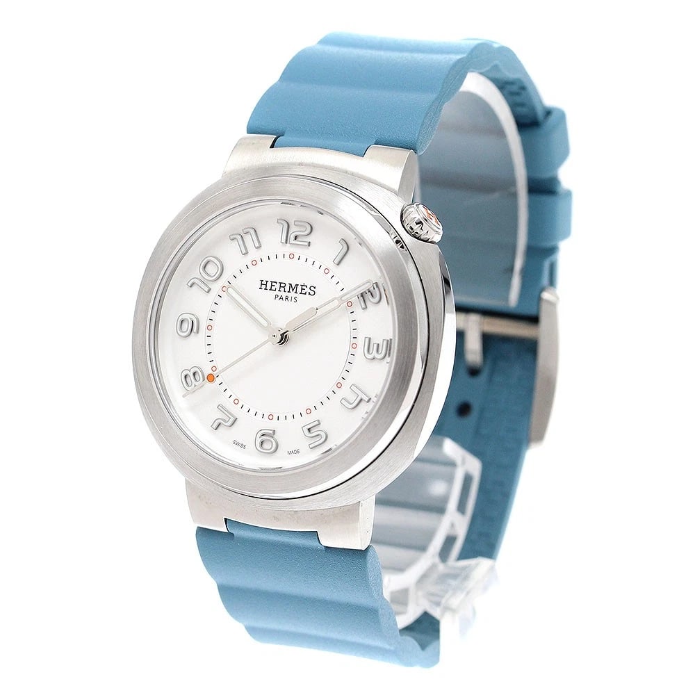 HERMES SILVER AUTOMATIC WATCH - 2