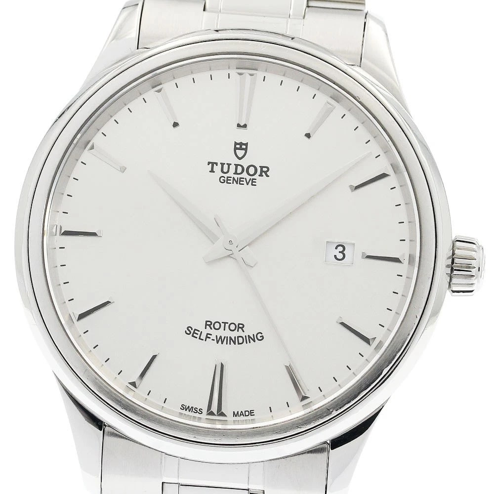TUDOR STYLE DATE SILVER AUTOMATIC WATCH: TUDOR style Date Silver Automatic Watch Brand: TUDOR Type/Style: Wristwatch Material: Band Material Stainless Steel, Case Material Stainless Steel Color: Dial Color Silver Band Color Silver Case
