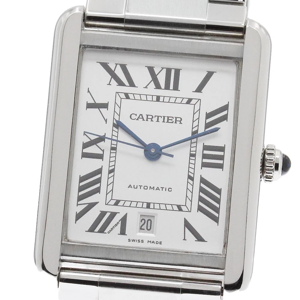 CARTIER TANK SOLO DATE SILVER AUTOMATIC WATCH: CARTIER Tank solo Date Silver Automatic Watch Brand: CARTIER Type/Style: Wristwatch Material: Band Material Stainless Steel, Case Material Stainless Steel Color: Dial Color Silver Band Color Silver