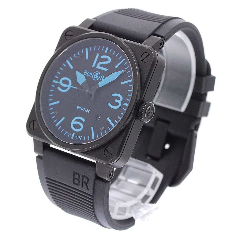 BELL & ROSS BLUE DATE BLACK AUTOMATIC WATCH - 2