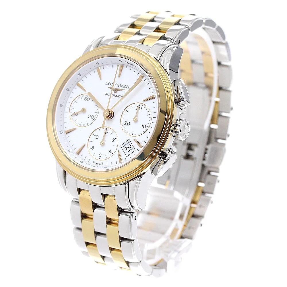 LONGINES CHRONOGRAPH DATE WHITE AUTOMATIC WATCH - 2
