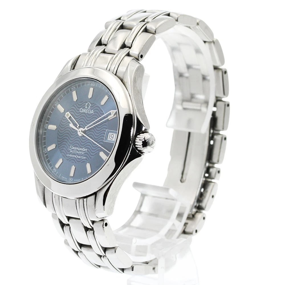 OMEGA SEAMASTER DATE CHRONOMETER NAVY AUTOMATIC WATCH: OMEGA Seamaster Date Chronometer Navy Automatic Watch Brand: OMEGA Type/Style: Wristwatch Material: Band Material Stainless Steel, Case Material Stainless Steel Color: Dial Color Navy Size: Case size