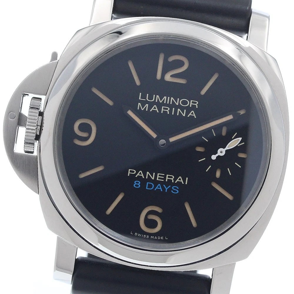PANERAI LUMINOR HAND WINDING WATCH: PANERAI luminor Hand Winding Watch Brand: PANERAI Type/Style: Wristwatch Material: Band Material rubber, Case Material Stainless Steel Color: Dial Color black Size: Case size About 44mm (1.7inch) (not