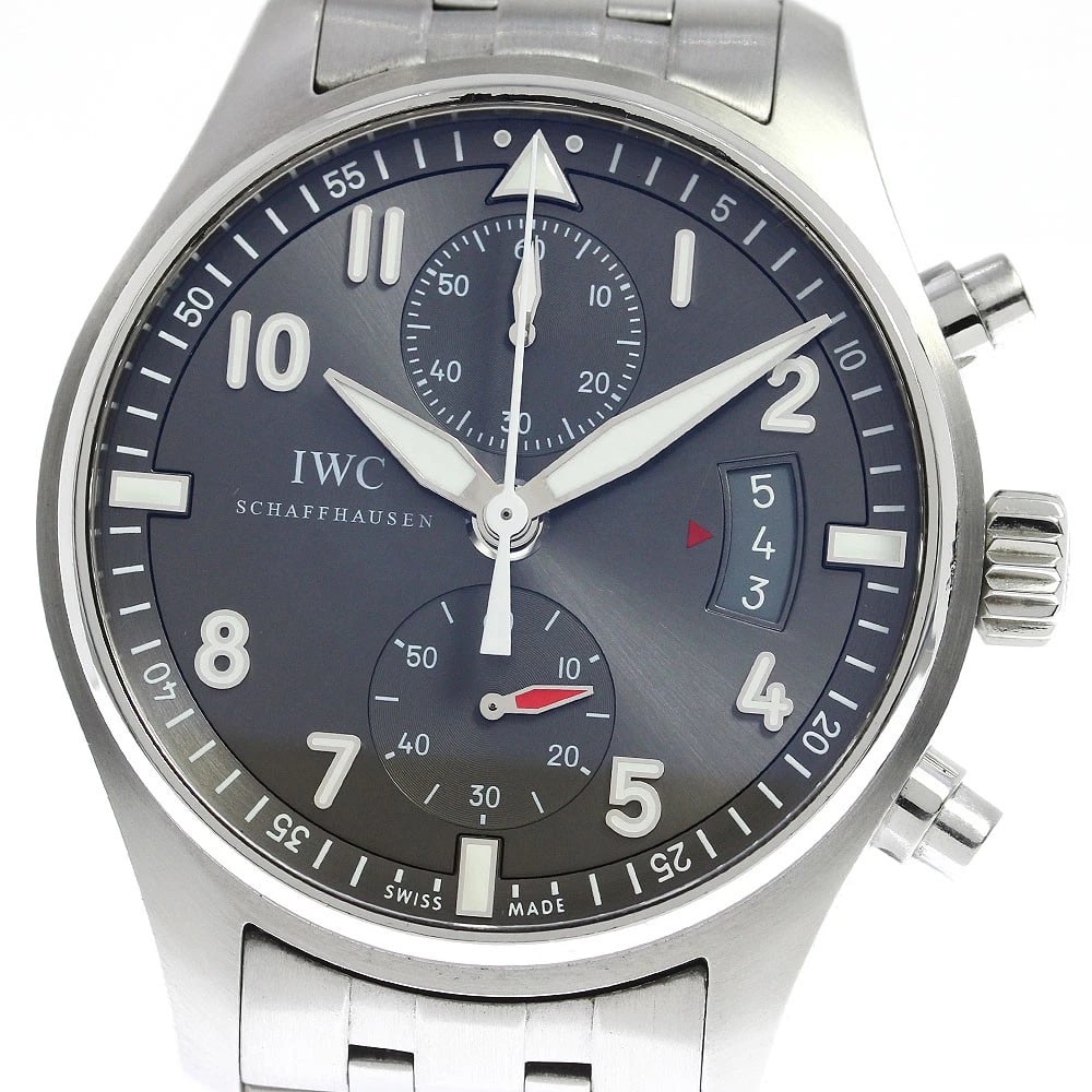 IWC SCHAFFHAUSEN PILOT WATCH AUTOMATIC WATCH: IWC SCHAFFHAUSEN Pilot watch Automatic Watch Brand: IWC SCHAFFHAUSEN Type/Style: Wristwatch Material: Band Material Stainless Steel, Case Material Stainless Steel Color: Dial Color gray Size: Case