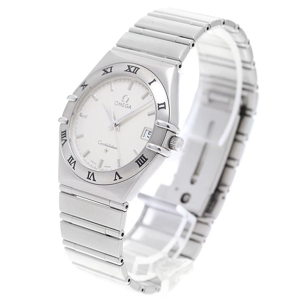 OMEGA CONSTELLATION DATE SILVER QUARTZ WATCH: OMEGA Constellation Date Silver Quartz Watch Brand: OMEGA Type/Style: Wristwatch Material: Band Material Stainless Steel, Case Material Stainless Steel Color: Dial Color Silver Size: Case size About