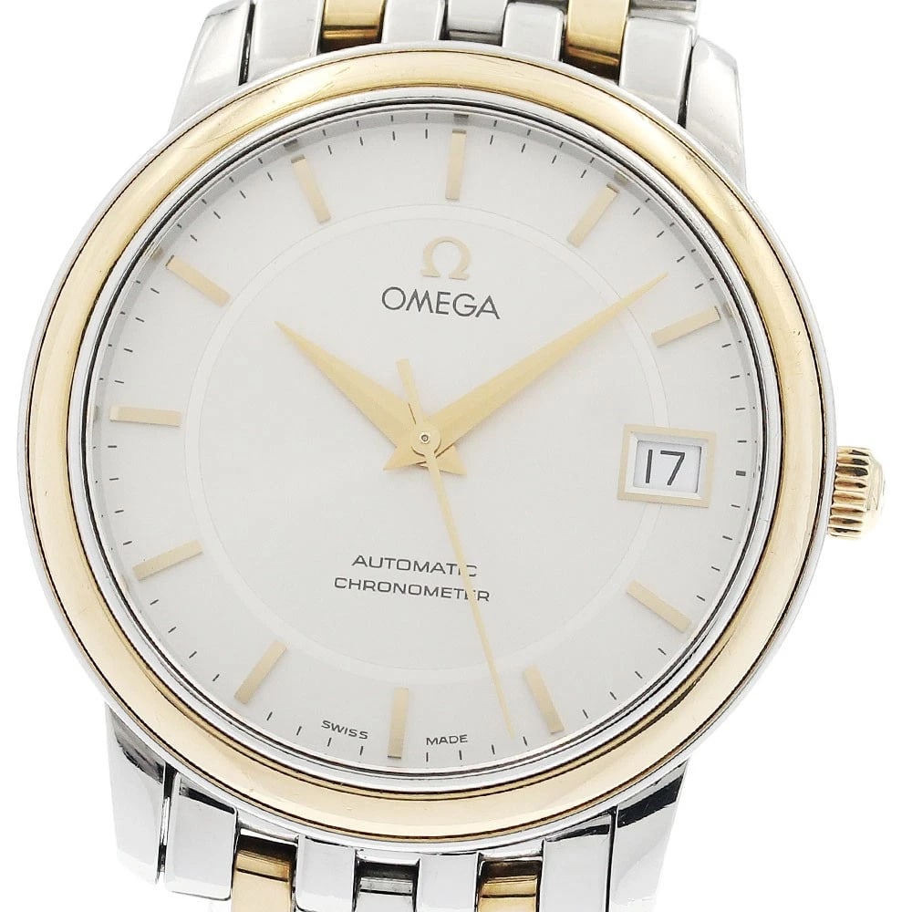 OMEGA DE VILLE PRESTIGE DATE SILVER AUTOMATIC WATCH: OMEGA De Ville Prestige Date Silver Automatic Watch Brand: OMEGA Type/Style: Wristwatch Material: Band Material Stainless Steel/YG, Case Material Stainless Steel/YG Color: Dial Color Silver Size: