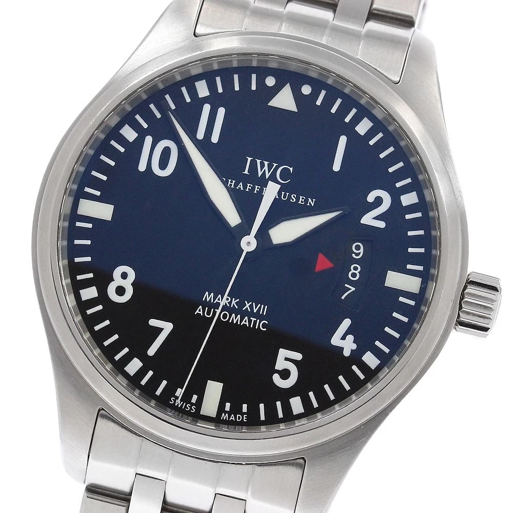 IWC SCHAFFHAUSEN PILOT WATCH AUTOMATIC WATCH: IWC SCHAFFHAUSEN Pilot watch Automatic Watch Brand: IWC SCHAFFHAUSEN Type/Style: Wristwatch Material: Band Material Stainless Steel, Case Material Stainless Steel Color: Dial Color black Size: Case